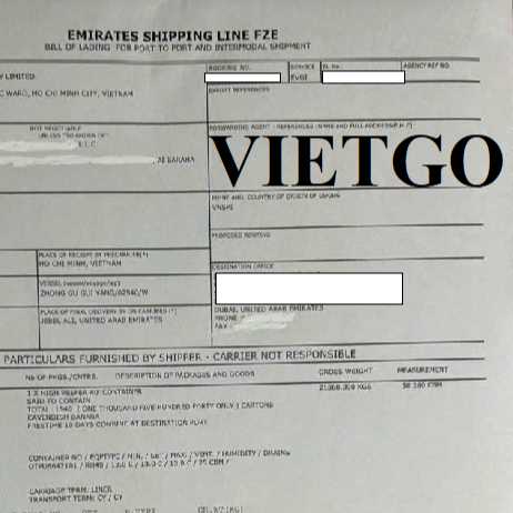 CHÚC MỪNG CHỊ DƯƠNG KIM THOA – GIÁM ĐỐC CÔNG TY TNHH THƯƠNG MẠI DỊCH VỤ HACHIKO – XUẤT KHẨU THÀNH CÔNG 01 CONTAINER CHUỐI CAVENDISH SANG UAE