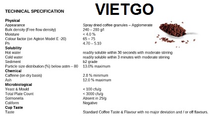 cà phê hòa tan xuất khẩu