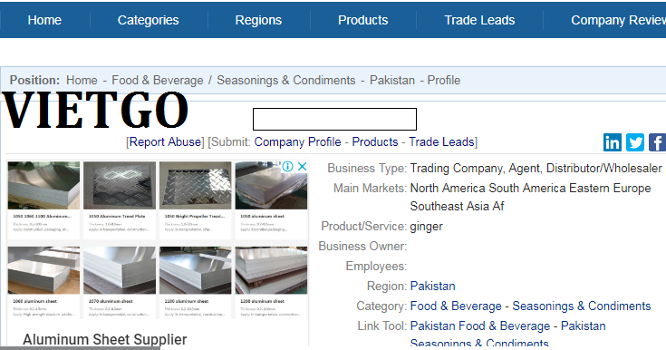 VIETGO-xuat-khau-gưng-Pakistan-Tayyab