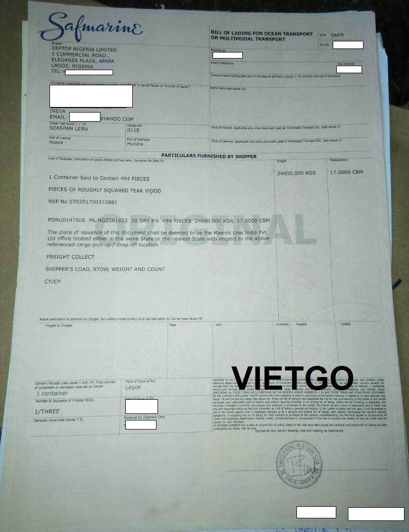 VIETGO-xuất khẩu gỗ teak tròn sang Ấn Độ