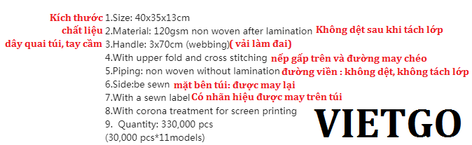 Vietgo xuất khẩu túi PP