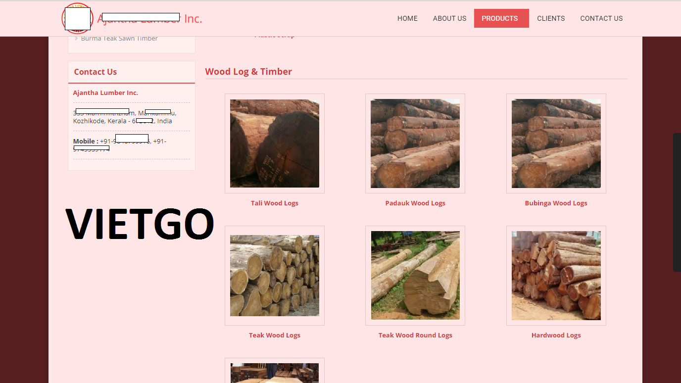 Gỗ Tròn Gỗ Căm Xe Vietgo