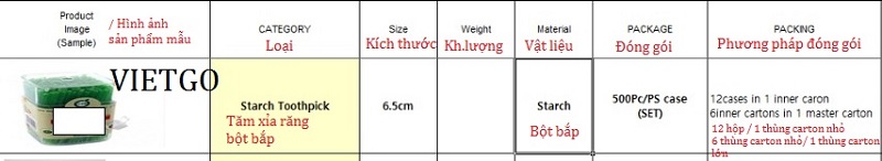 Tăm bột ngô - VIETGO