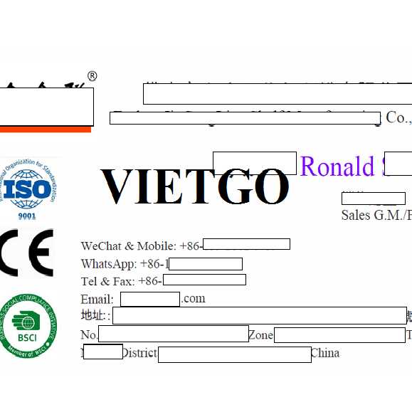 Vị doanh nhân người Trung Quốc đang tìm kiếm đại diện thương mại hợp tác tại Việt Nam