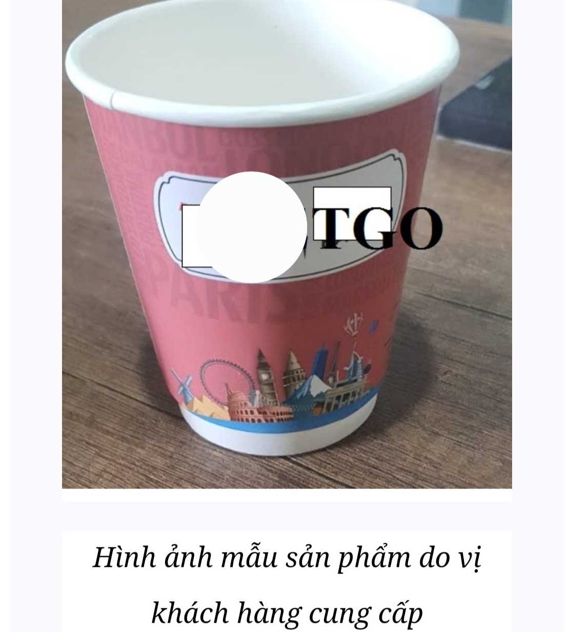 Cần tìm đơn vị vận tải sản phẩm cốc giấy sang thị trường Thổ Nhĩ Kỳ