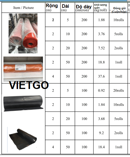 Khách hàng Hồng Kông cần mua 1 container 20ft túi nilon với các kích cỡ khác nhau