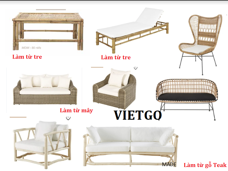 Cơ hội xuất khẩu Bàn ghế làm từ gỗ và mây tre sang Pháp
