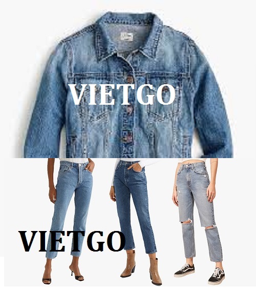 Cơ hội giao thương –- Cơ hội cung cấp quần Jeans, áo khoác denim hàng tồn kho/xuất dư cho một doanh nghiệp tại Trung Quốc