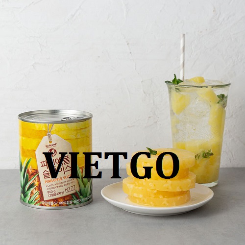 Cơ hội giao thương  - Đơn Hàng Cả Năm  -  Cơ hội xuất khẩu Dứa Hộp sang thị trường Nga