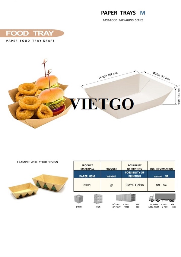 Cơ hội xuất khẩu khay giấy đựng đồ ăn nhanh sang thị trường Israel